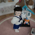 Load image into Gallery viewer, OOAK Brunette Victorian Nautical Schoolgirl Porcelain Dollhouse Doll Little Girl
