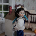 Load image into Gallery viewer, OOAK Brunette Victorian Nautical Schoolgirl Porcelain Dollhouse Doll Little Girl
