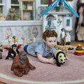 Load image into Gallery viewer, Porcelain Tummy-Laying Little Boy Dollhouse Doll Artisan Unsigned OOAK
