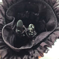 Load image into Gallery viewer, RESERVED SUSAN Beauty Dollhouse Doll Aubergine Silk Gown with Black Lace
