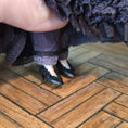 Load image into Gallery viewer, RESERVED SUSAN Beauty Dollhouse Doll Aubergine Silk Gown with Black Lace
