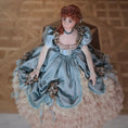 Load image into Gallery viewer, Stacy Hofman Victorian Porcelain Dollhouse Doll Lady with Blue Silk Ball Gown
