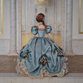 Load image into Gallery viewer, Stacy Hofman Victorian Porcelain Dollhouse Doll Lady with Blue Silk Ball Gown
