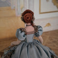 Load image into Gallery viewer, Stacy Hofman Victorian Porcelain Dollhouse Doll Lady with Blue Silk Ball Gown
