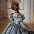 Load image into Gallery viewer, Stacy Hofman Victorian Porcelain Dollhouse Doll Lady with Blue Silk Ball Gown
