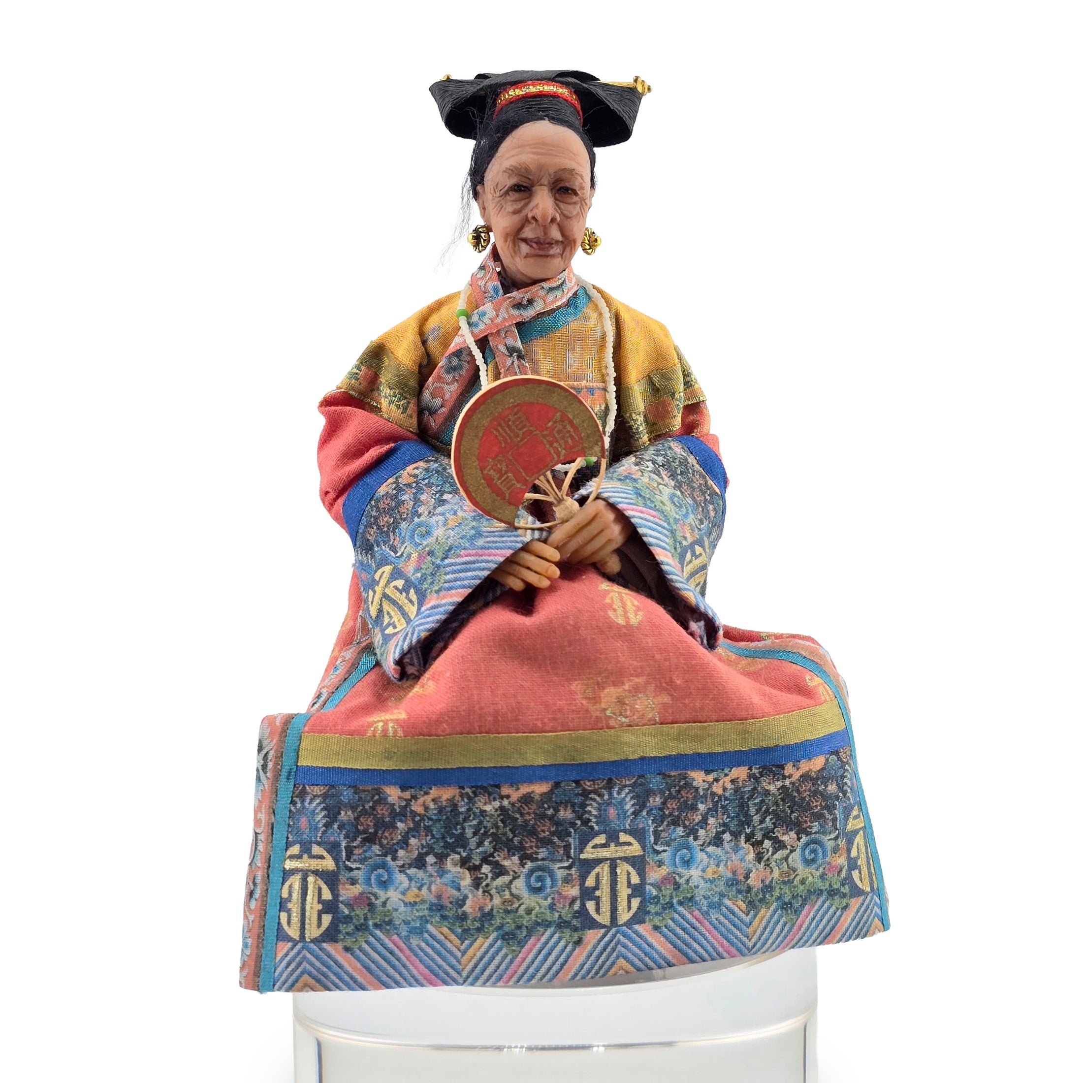 OOAK Qing Dynasty Inspired Chinese Empress Dowager Seated Dollhouse Doll