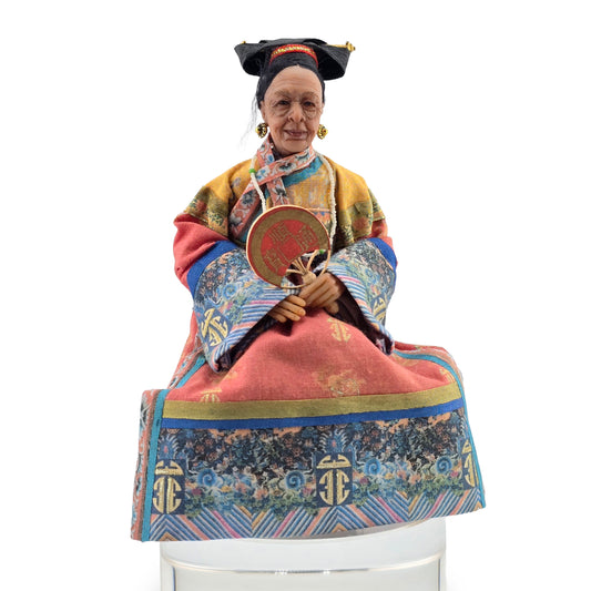 OOAK Qing Dynasty Inspired Chinese Empress Dowager Seated Dollhouse Doll