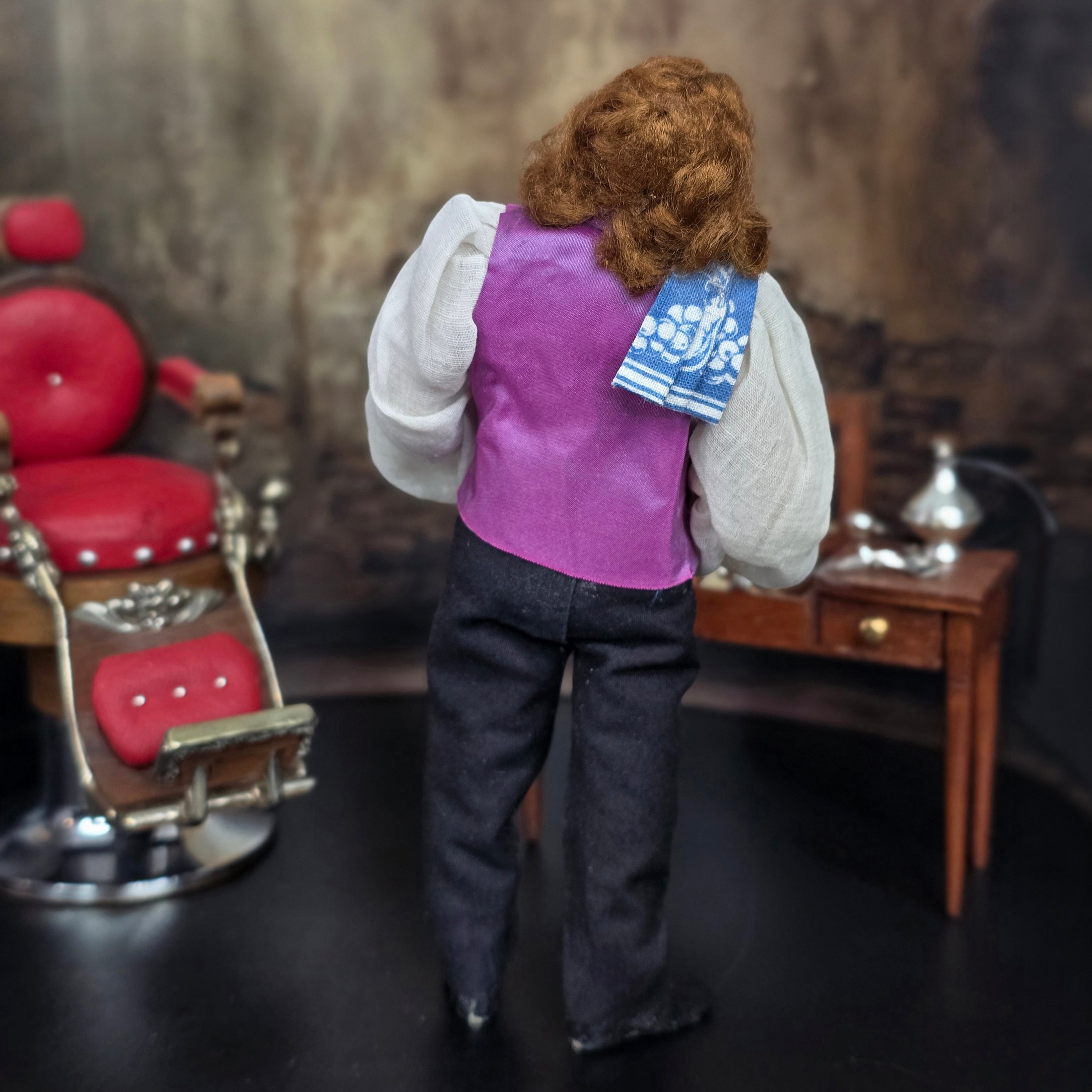 Colonial Gentleman Doll By Marcia Backstrom Barber Or Waiter Clay Character