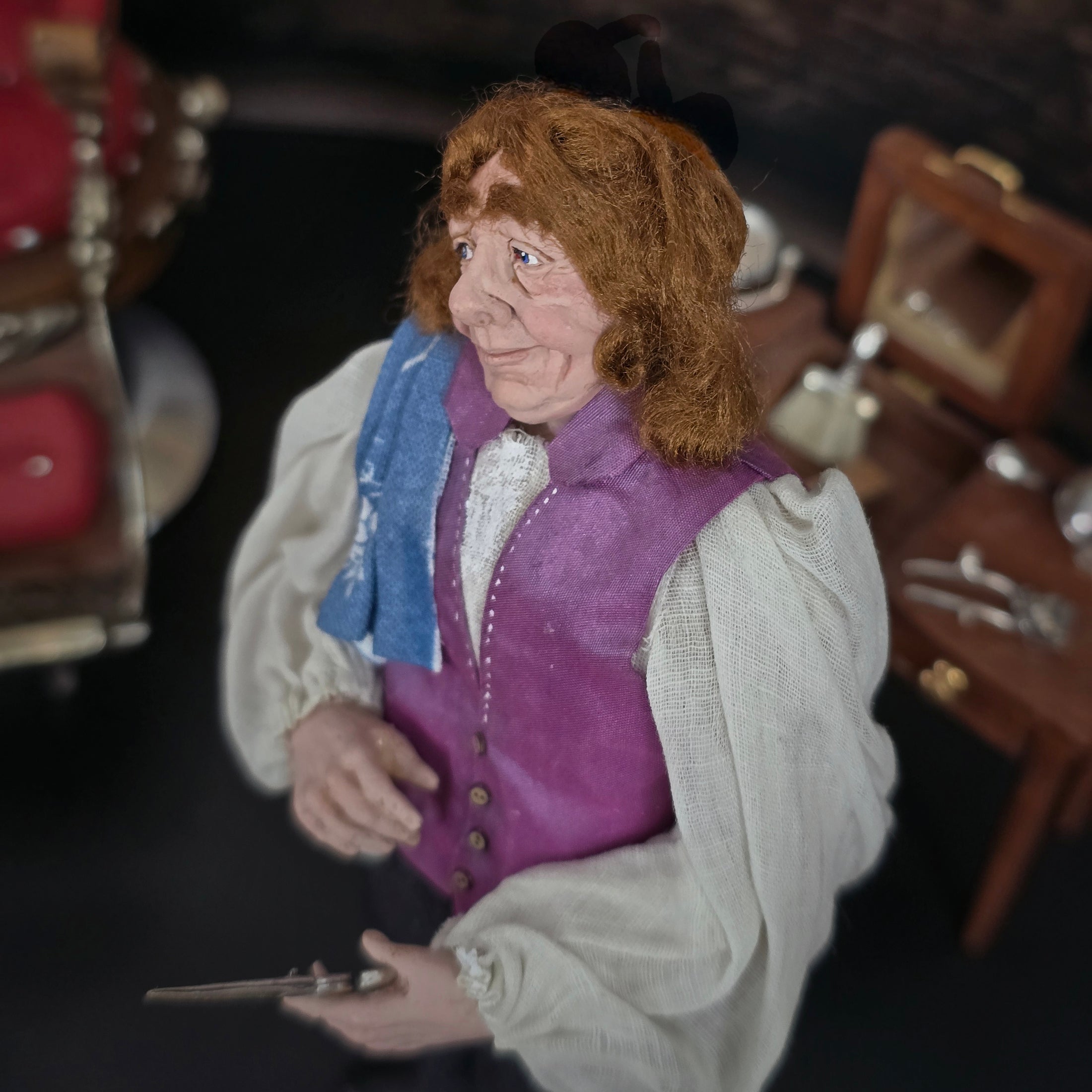 Colonial Gentleman Doll By Marcia Backstrom Barber Or Waiter Clay Character