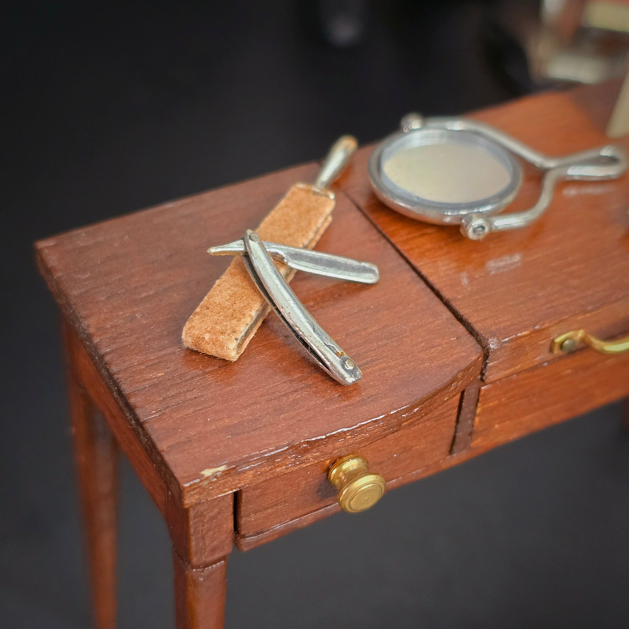 7-Piece Miniature Victorian Barber Tool Set Sterling Silver Grooming Accessories