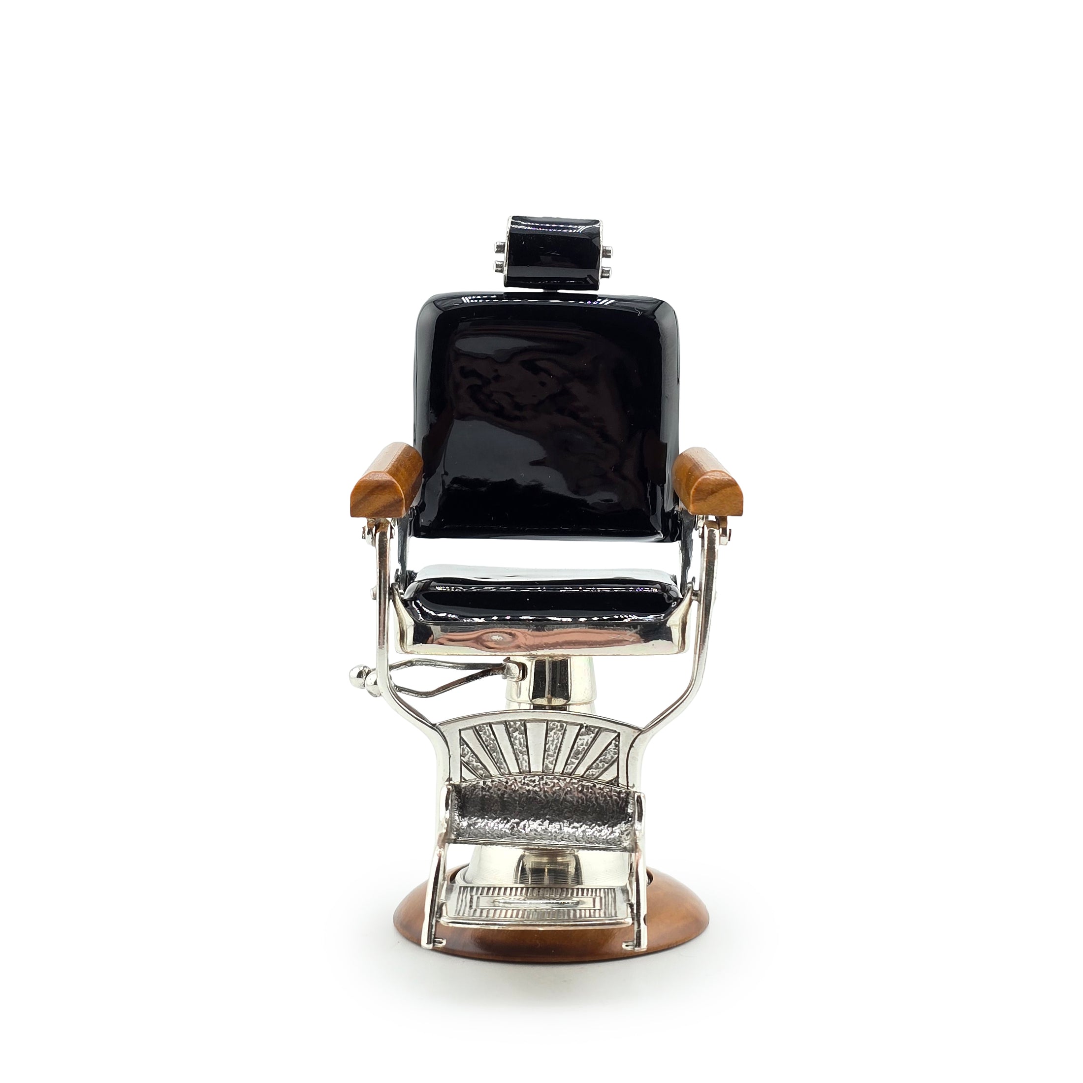 RARE Sacchetti Miniature Koken Barber Chair Sterling Silver & Walnut OOAK