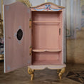 Load image into Gallery viewer, Milun Mini Furniture 24k Gold Rococo Wardrobe Armoire with Amber Inlays Poland
