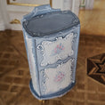 Load image into Gallery viewer, Blue Rococo Miniature Armoire Cabinet with Amber Inlays by Milun Mini Furniture Poland
