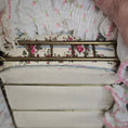 Load image into Gallery viewer, Pink & White Victorian Miniature Brass and Wood Canopy Bed Lace Curtains Floral Beads
