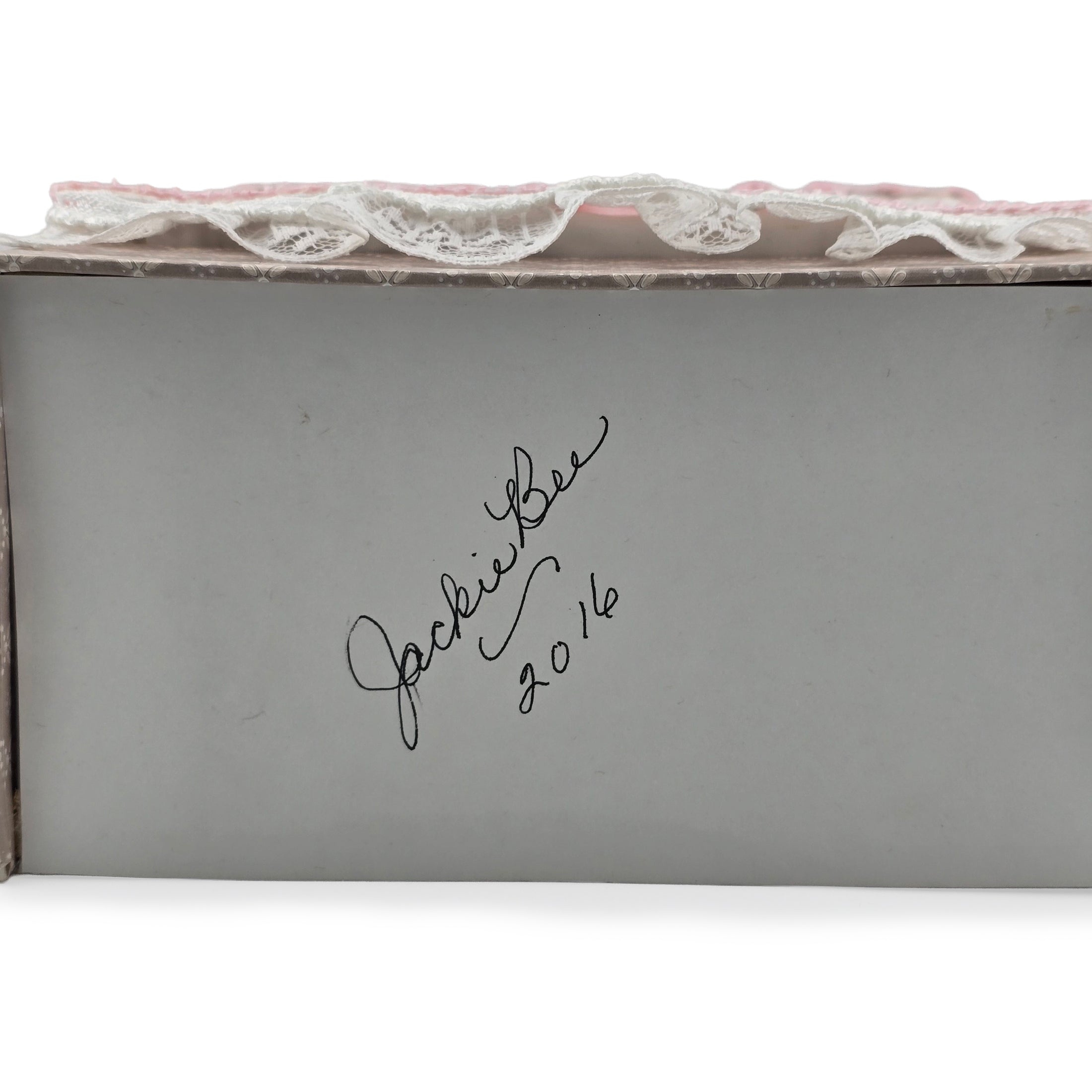 French Upholstered Canopy Daybed with Lace & Pink Silk Artisan Signed