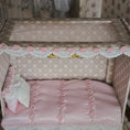 Load image into Gallery viewer, French Upholstered Canopy Daybed with Lace & Pink Silk Artisan Signed
