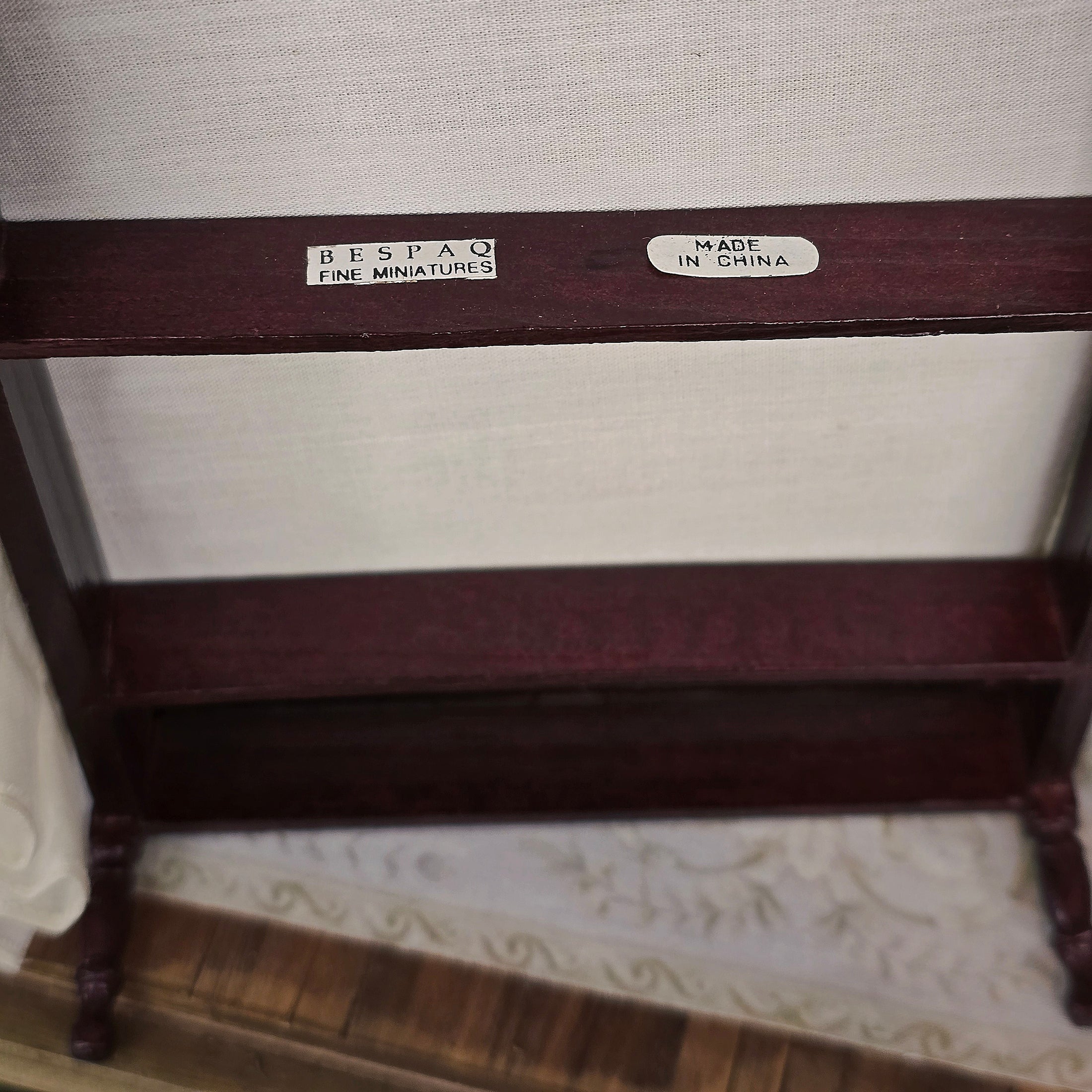 Hepplewhite-Style Mahogany Canopy Bed with Lace Tester