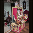 Load image into Gallery viewer, Decorative miniature scene with teddy bears and Christmas trees in a dollhouse setting.
