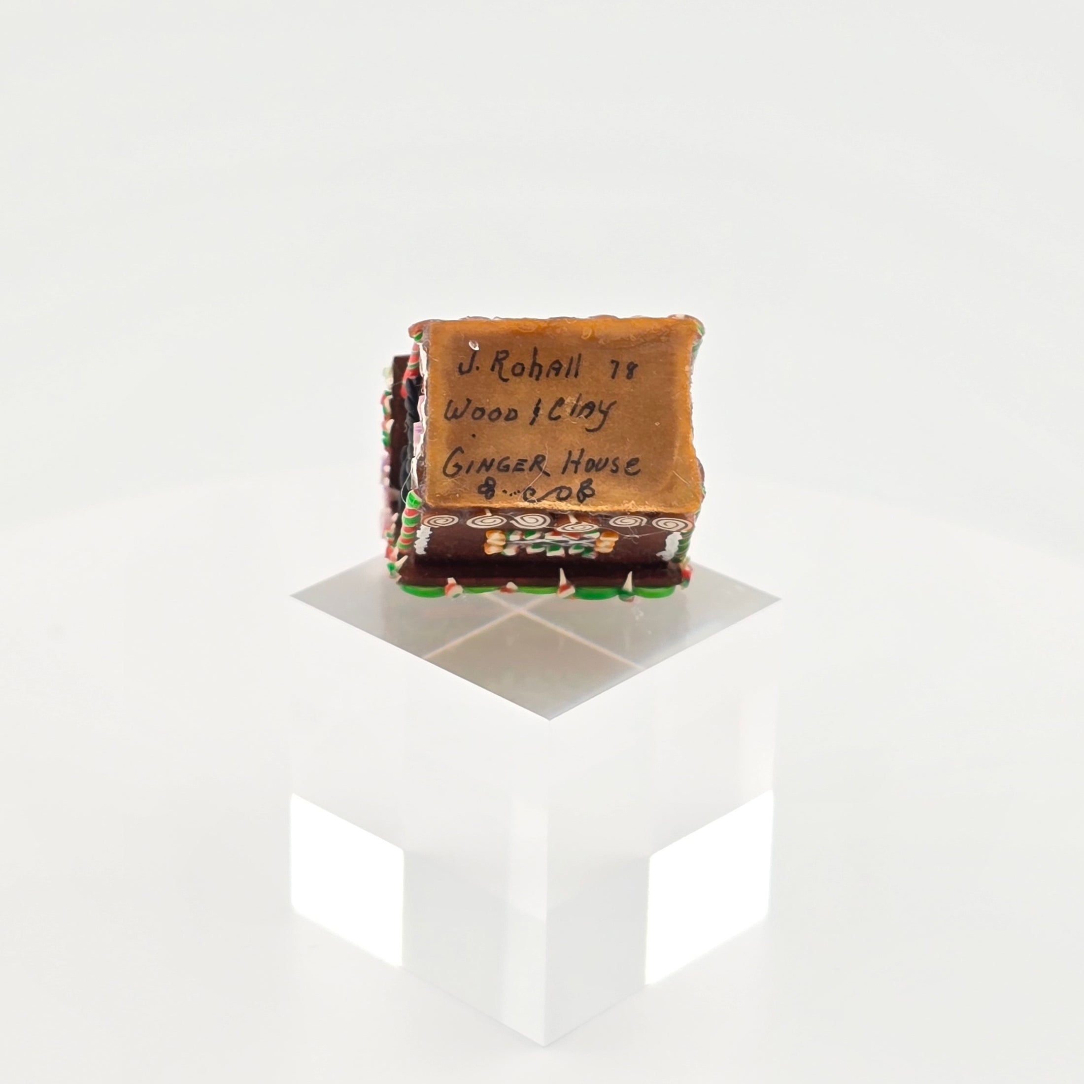 signed gingerbread house underside