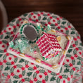 Load image into Gallery viewer, Gingerbread house with candy decorations (top view)

