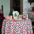 Load image into Gallery viewer, Christmas-themed table setting with cards and decorations in a home setting
