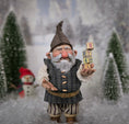 Load image into Gallery viewer, Sharon Cariola Elf dollhouse doll holding blocks with numbers in a snowy landscape
