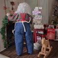 Load image into Gallery viewer, Dollhouse Doll Santa Claus with a long white beard and tool belt, standing in a festive room with Christmas decorations.
