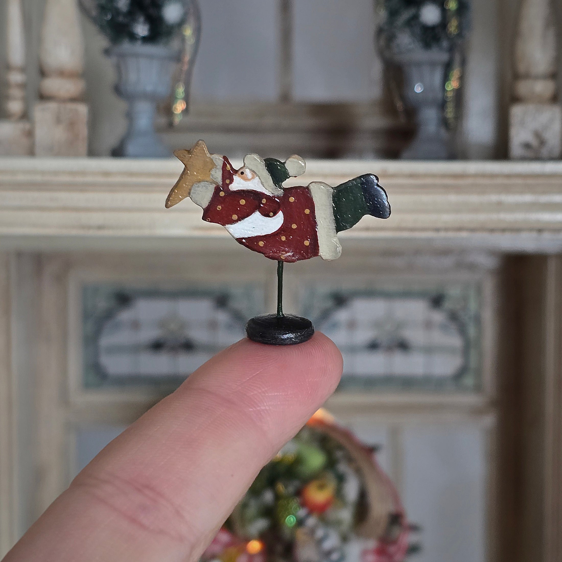  flying santa on a finger