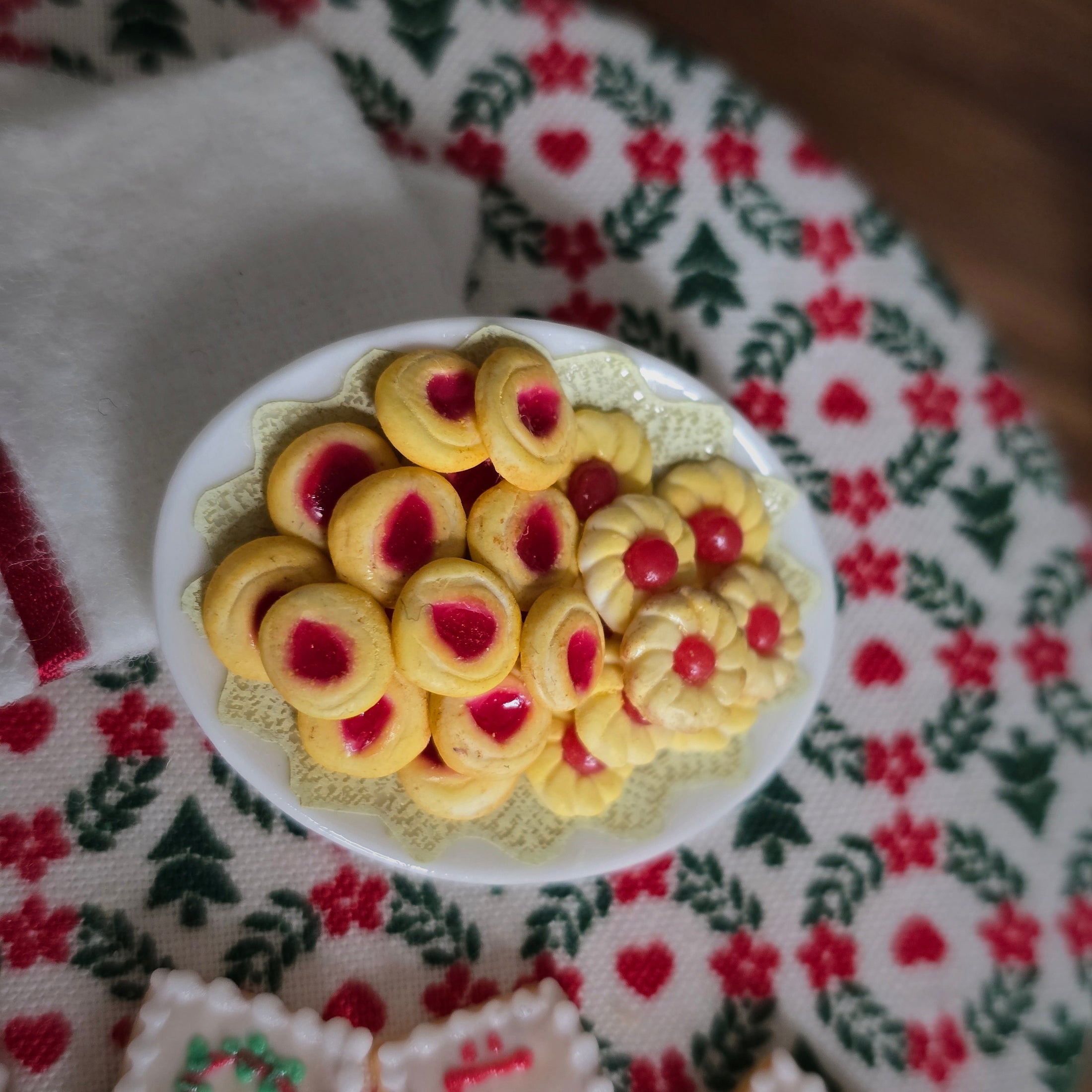 miniature dollhouse christmas cookie plate