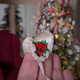 Load image into Gallery viewer, ribbon work detail on silk bonnet for miniature dollhouse
