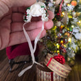 Load image into Gallery viewer, back of silk ribbon bonnet hat for miniature dollhouse
