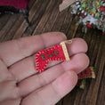 Load image into Gallery viewer, close up of vintage dollhouse Bud Christmas stocking
