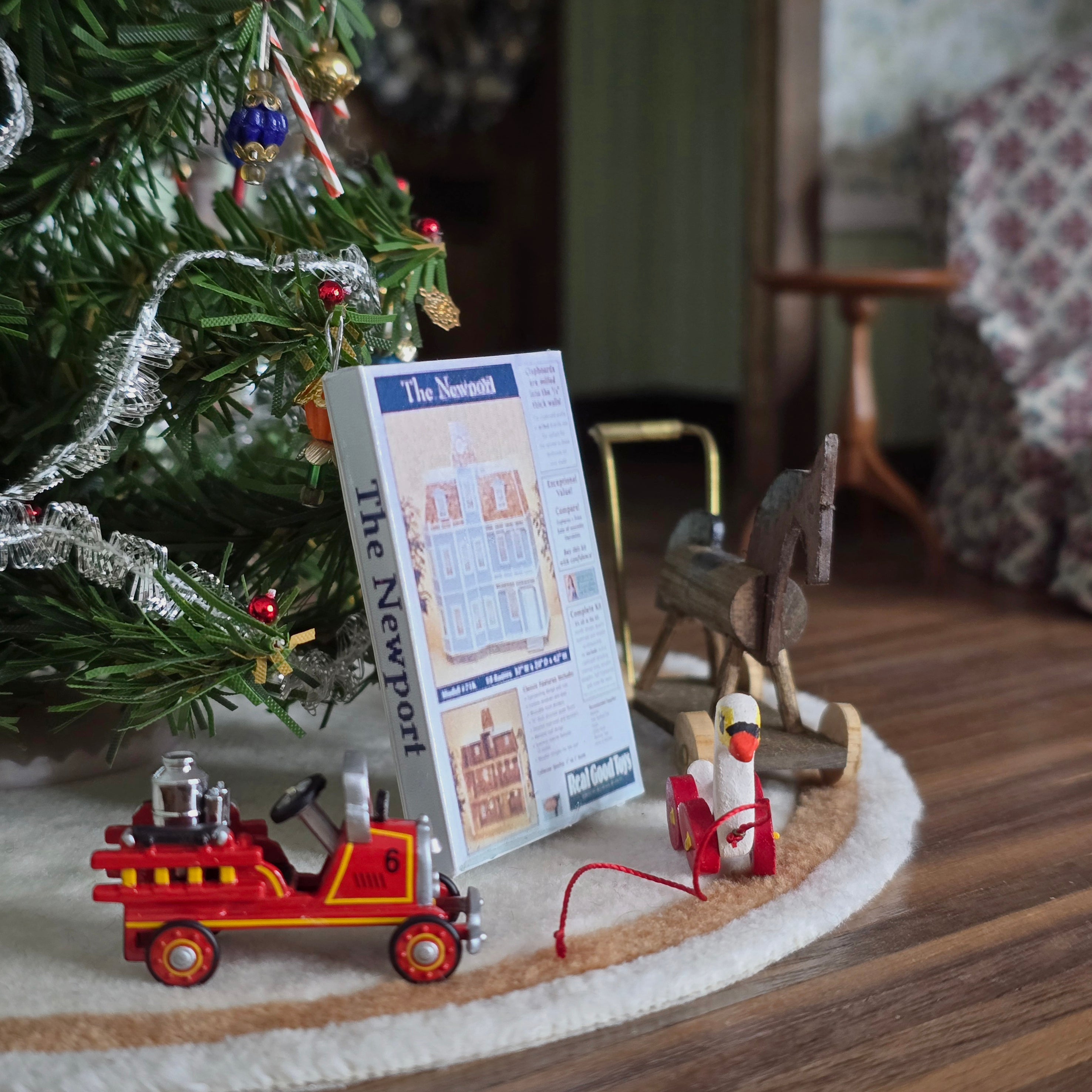 Side view of the group of toys