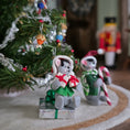 Load image into Gallery viewer, Christmas-themed Annalee style mice figurines in front of a decorated tree
