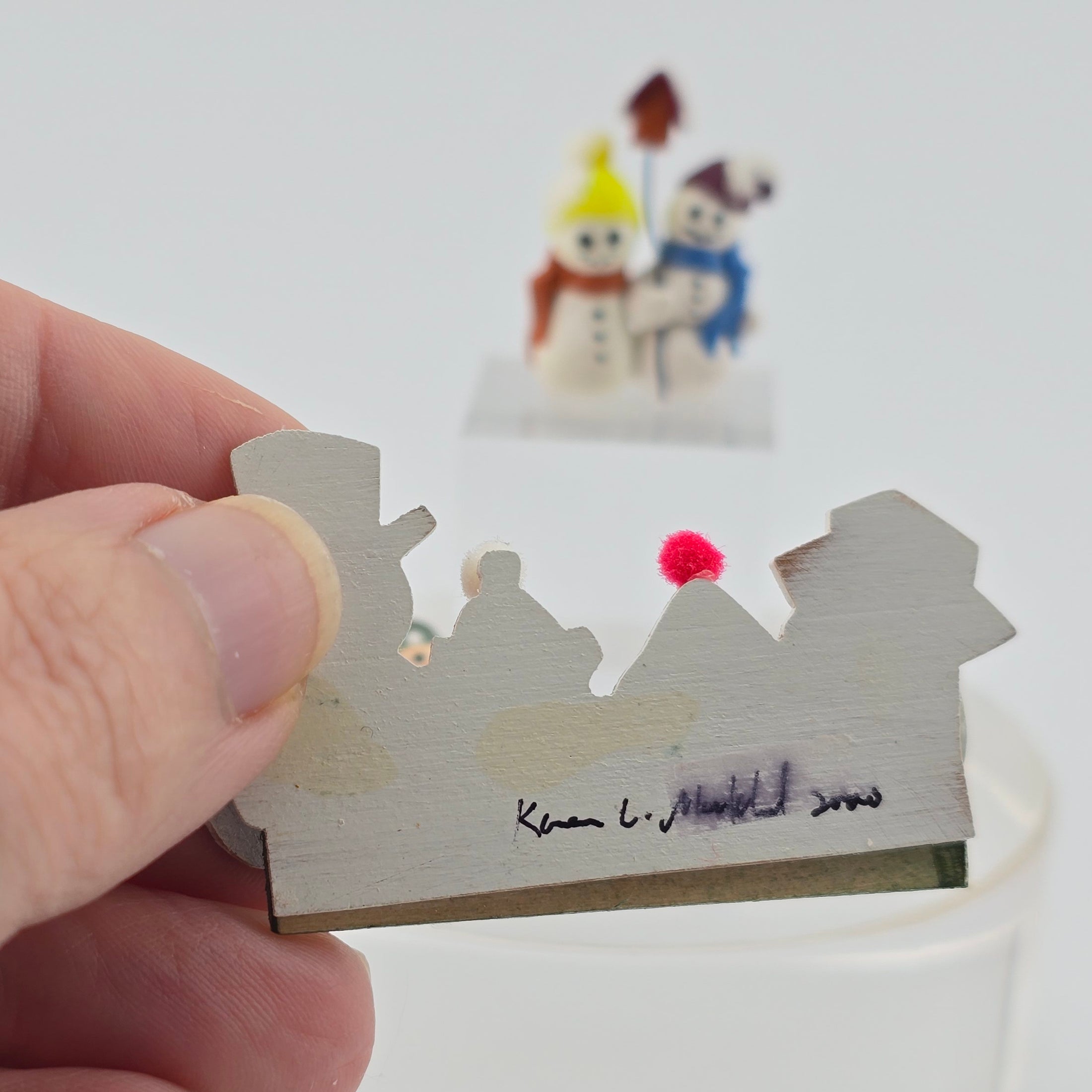 signed backside of Karen Markland piece