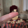 Load image into Gallery viewer, eggnog miniature dollhouse serving set, cup on finger
