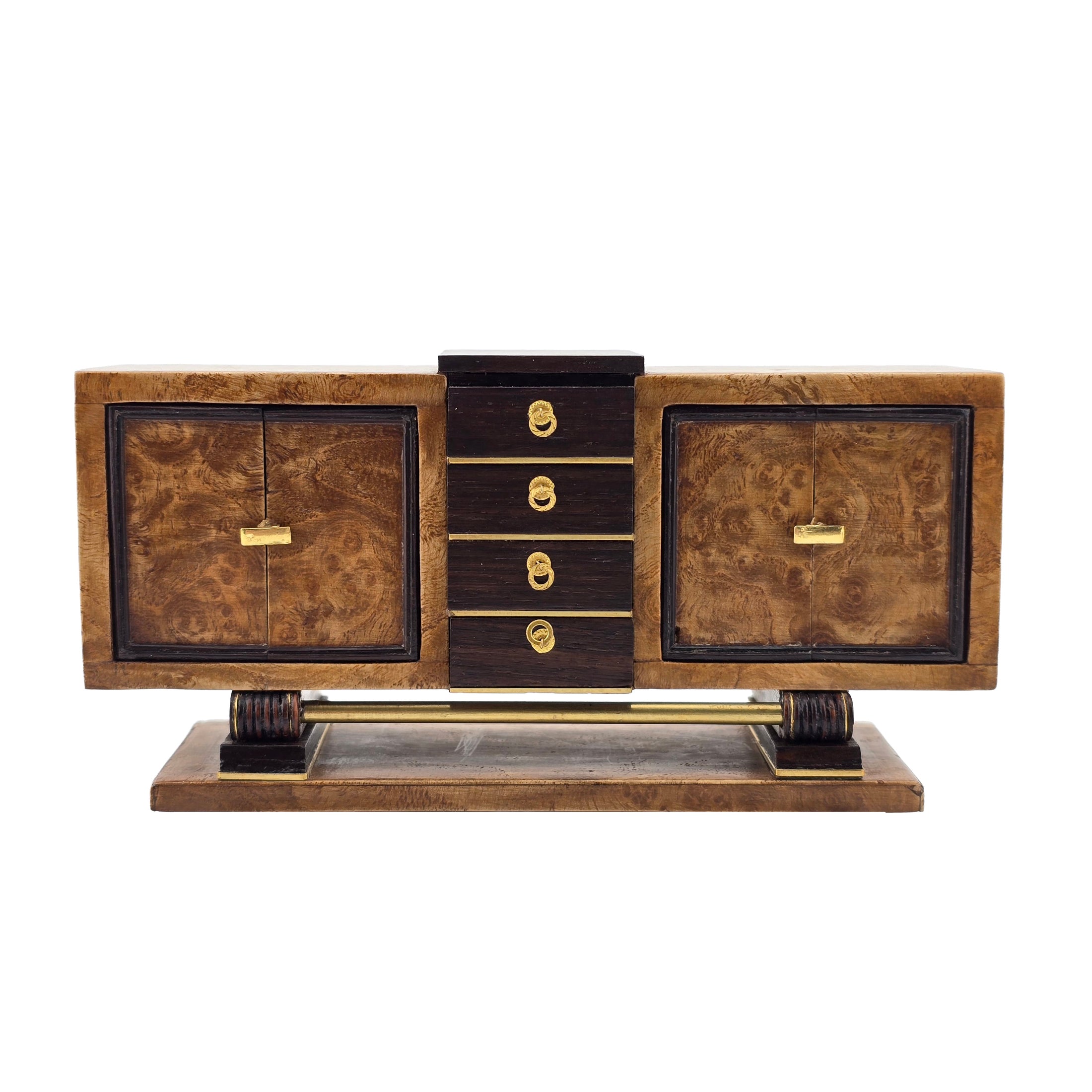 Cristina Noriega Art Deco Burl Wood Sideboard Cabinet Dollhouse Miniature