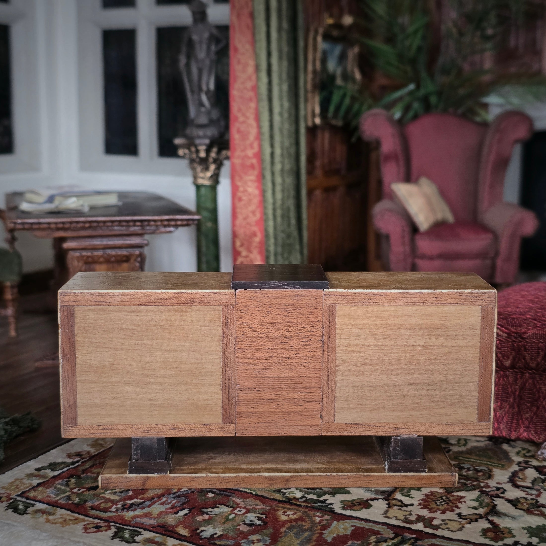 Cristina Noriega Art Deco Burl Wood Sideboard Cabinet Dollhouse Miniature