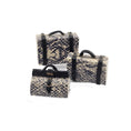 Load image into Gallery viewer, 3-Piece Prada Faux Python Snakeskin Luggage Set & Handbag

