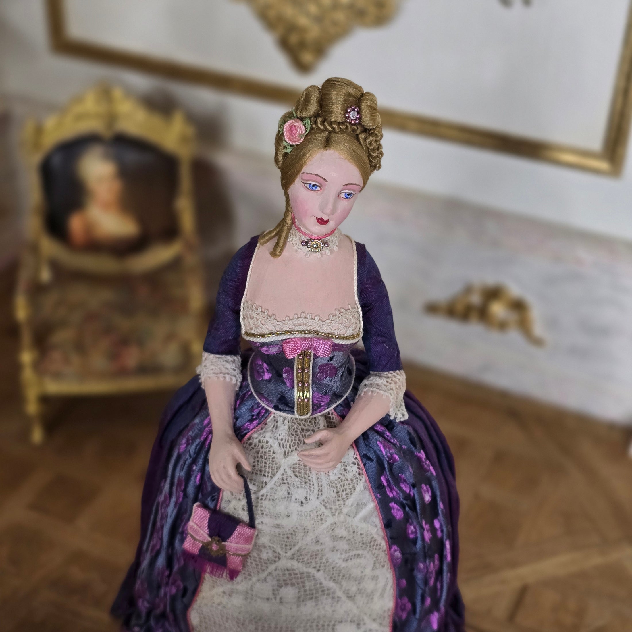 Gale Elena Bantock doll in a detailed dress with decorative elements
