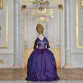Load image into Gallery viewer, Gale Elena Bantock doll in a purple gown, back of her dress
