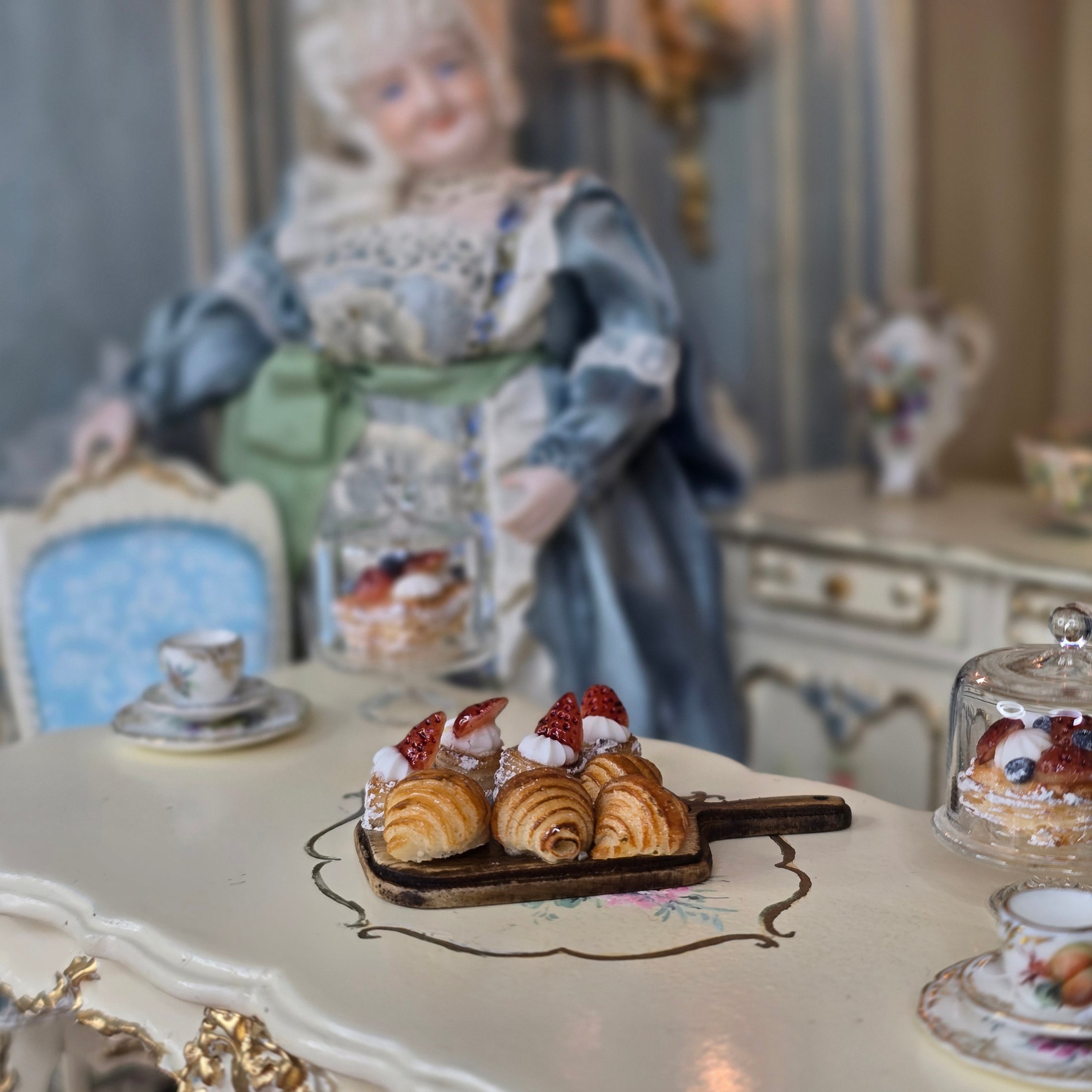 Miniature close-up of pastries on a table