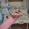 Load image into Gallery viewer, Artisan Miniature Dollhouse Shay Aaron Israel Realistic Pastries on Square Wooden Serving Board
