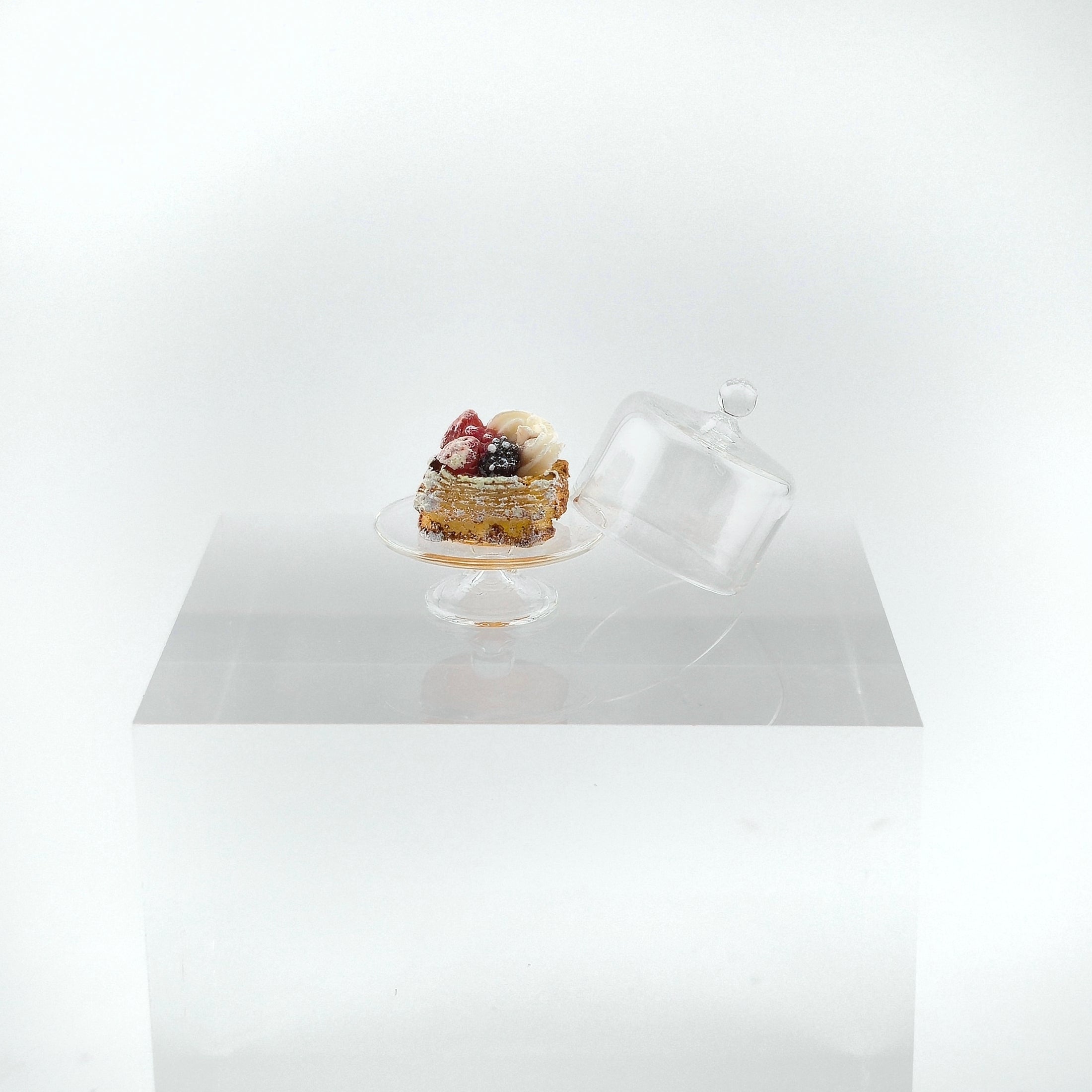 puff pastry on cake stand