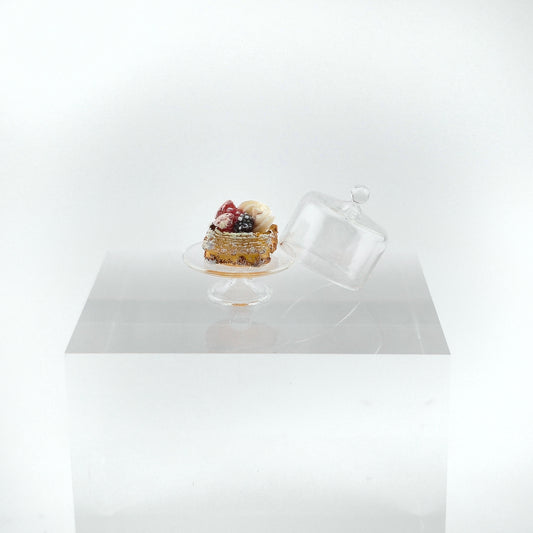 puff pastry on cake stand