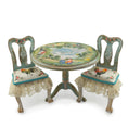 Load image into Gallery viewer, Decorative miniature table and chairs with rooster designs on a white background

