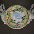 Load image into Gallery viewer, Decorative plate with a rooster and landscape design on a dark background
