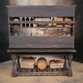 Load image into Gallery viewer, Wooden crate with miniature bottles and decorative items on a dark background
