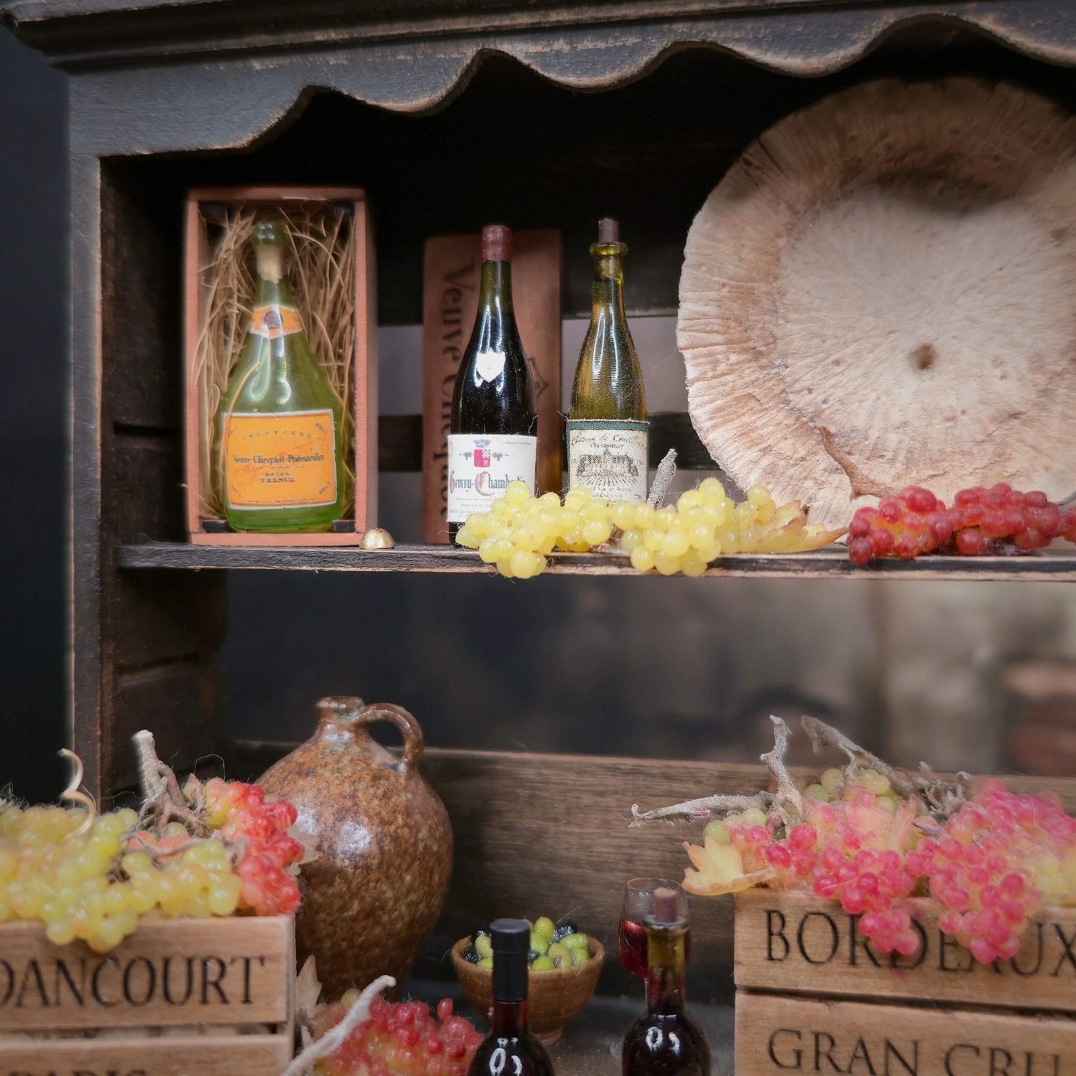 One-of-a-Kind Dressed Autumnal Wine Hutch & Cellar Display