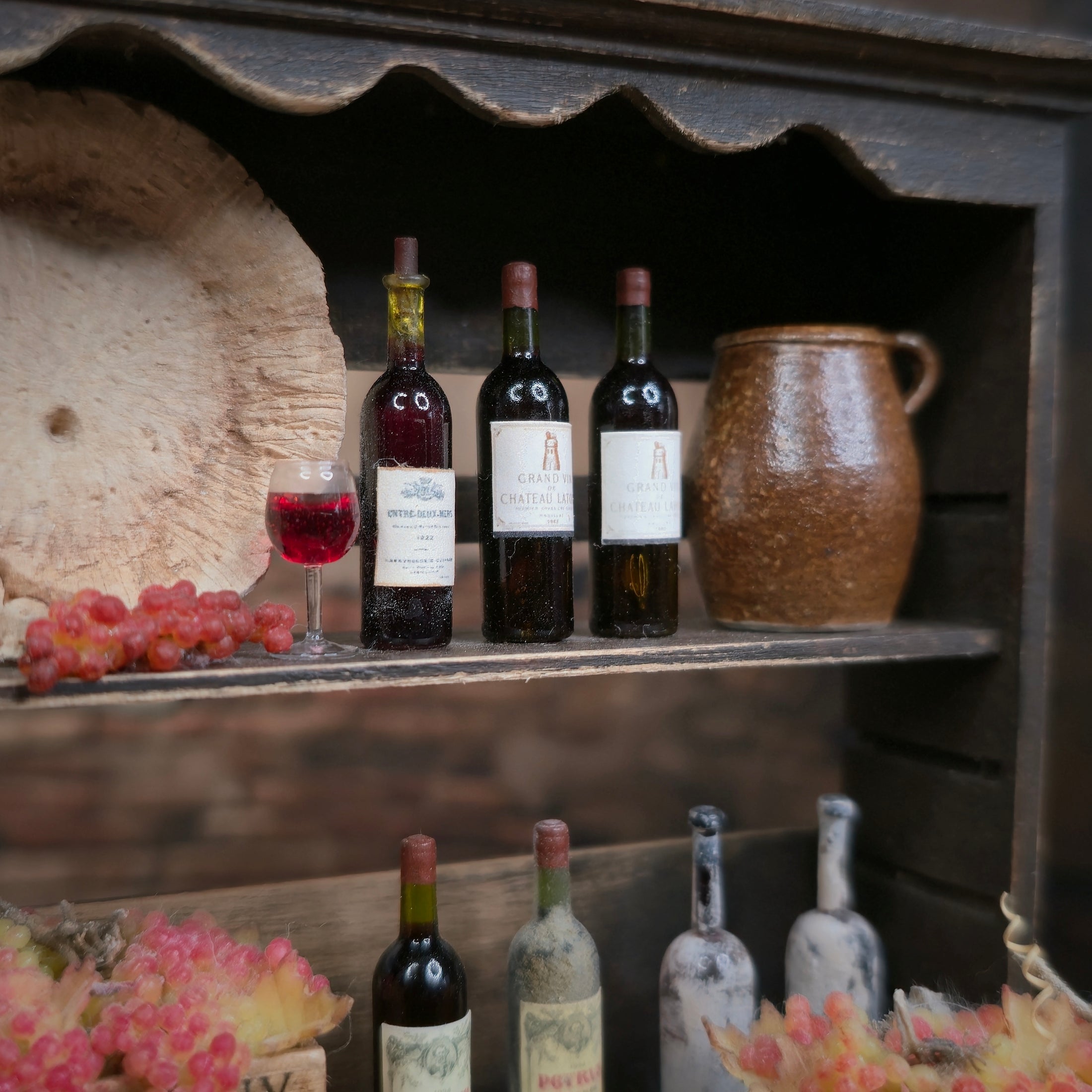 One-of-a-Kind Dressed Autumnal Wine Hutch & Cellar Display